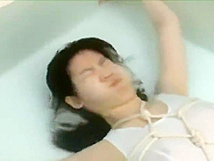 Japanese girl breath holding