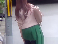 Japanese teens 18+ having fun peeing in public