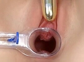 Julianna Gapes Her Pussy Wide With A Speculum And Starts