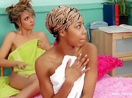 Kayden Kross, Hillary Scott And Lexi Love In Double Blowjob Interracial Threesome With Stewardesses