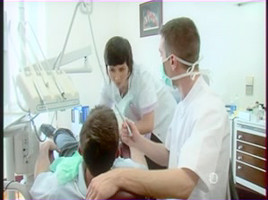 Kinky dentist rides patient's rod in sex euro movie