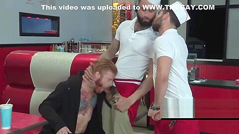 Kinky twinks blowing black dicks