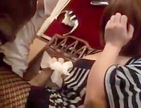 Ladyboy cums in restaurant