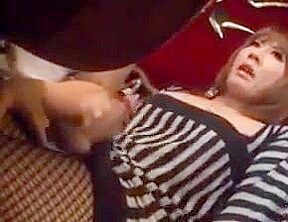 Ladyboy cums in restaurant
