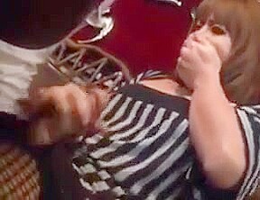 Ladyboy cums in restaurant