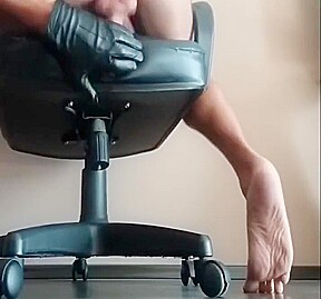 Leather gloves teasing