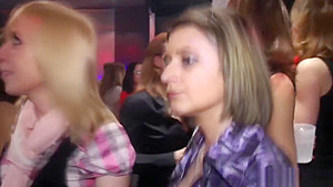 Lesbian amateur at euro orgy party fingering pussy