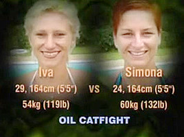 Lesbo Oil Wrestling 1