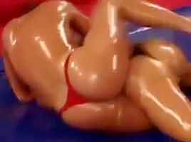 Lesbo Oil Wrestling 1