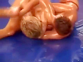 Lesbo Oil Wrestling 1