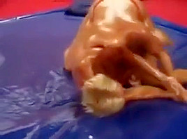 Lesbo Oil Wrestling 1