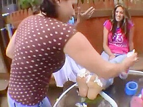 Lexis dirty feet get tape tied, creamed and licked