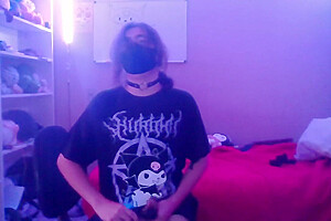 Little Kuromi Femboy Playing With Toys Until Cumming