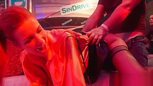 Lovable models blow cock and enjoy pounding and gangbang