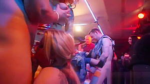 Lovable models blow cock and enjoy pounding and gangbang