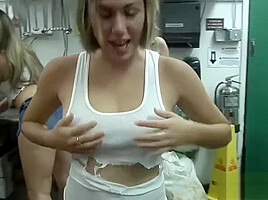 Lovely babes enjoy exposing their tatas