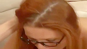 Lovely buxomy mature lady Kitti Lynxxx giving very hot blowjob