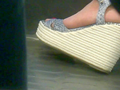 MILF, Hot Legs, Sexy Feet In Wedges Heels