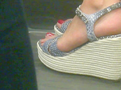 MILF, Hot Legs, Sexy Feet In Wedges Heels