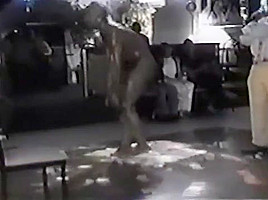 Male stripper showing cock to ladies