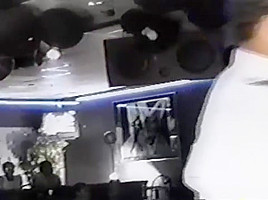Male stripper showing cock to ladies