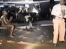 Male stripper showing cock to ladies