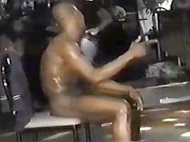 Male stripper showing cock to ladies