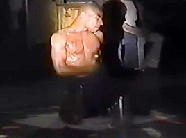 Male stripper showing cock to ladies