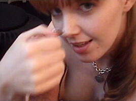Marie McCray handles his cock and makes him cum in her hands by Point of View Productions