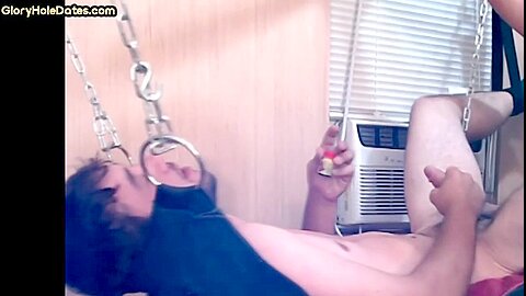 Mature gaydaddy fucks sling bottom in homemade private video