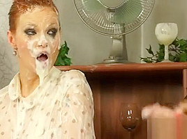 Mature slut covered in slime