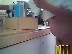 Mature wife getting out of shower