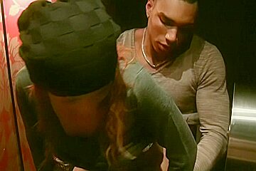 Mayola in scene with a horny couple having sex in restroom
