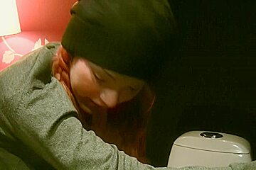Mayola in scene with a horny couple having sex in restroom