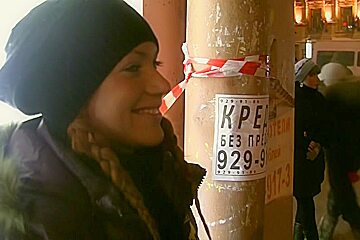 Mayola in scene with a horny couple having sex in restroom