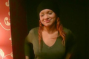Mayola in scene with a horny couple having sex in restroom