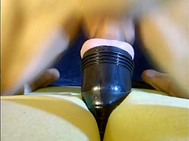 Me fucking a fleshlight accidentally cumming