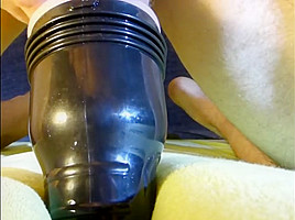 Me fucking a fleshlight accidentally cumming