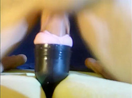 Me fucking a fleshlight accidentally cumming