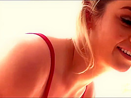 Melissa Debling's red top is too small for her