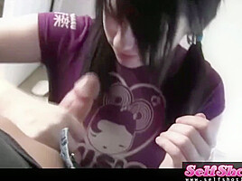 Melody Handjob closeup playing balls