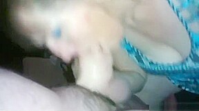 Milf sucks and gets a big load in mouth