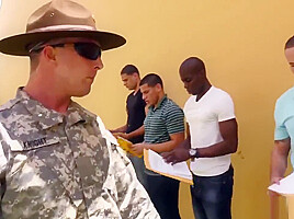 Military men blowjob with gay sex dolls Yes Drill Sergeant!