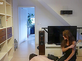 Mistress playing with slave