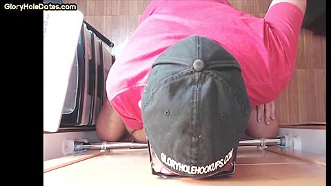 Mouthjizzed gaydaddy sucks gloryhole cock at his home