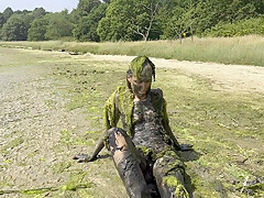 Muddy Girl Playing In The Nude