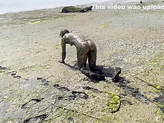 Muddy Girl Playing In The Nude