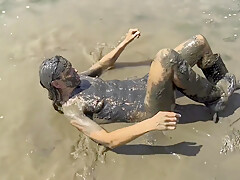 Muddy Girl Playing In The Nude