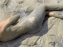 Muddy Girl Playing In The Nude