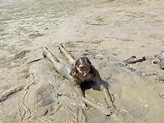 Muddy Girl Playing In The Nude